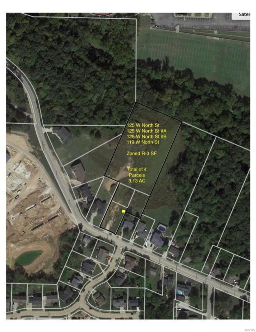 Residentially zoned ground in Eureka MO!  Property is zoned R3, single family homes.  Site is located off of W. North St just before it turns in to Forby Rd and consists of 4 parcels that make up a total of 3.13 acre.  The largest parcel in the rear is 2.37 acres  with measurement of 254' X 415'.  Build your dream home or develop the site for multiple home sites. SpecialListingConditions: Foreclosure Additional Rooms: Other
