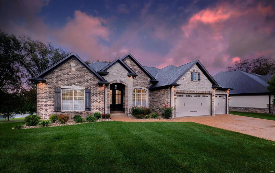 Location, Location, Location! Quick access to Highway 70 and 364. Beautiful 4 bedroom atrium ranch located in the heart of St. Charles in gated Bogey Club subdivision backing up to the prestigious private Bogey Hills Country Club! The view out the back of Bogey Hills is simply spectacular!  Recently built custom ranch by Renaissance Living LLC.  Hardwood floors on main level, quartz countertops upstairs and down, with an open floor plan. Main level master bedroom with a huge room for your walk-in closet.  Entertain guests in the large lower level bar/game room area. Plenty of storage area to make your own custom area as well. Too many other amenities to list! Bogey Hills Country Club offers 18 holes of golf, Junior Olympic-size swimming pool, chef prepared meals at 2 different dining venues, fitness center with a certified personal trainer, 2 state of the art golf simulators, and many more. For full list of amenities and membership options visit bogeyhillscc.com