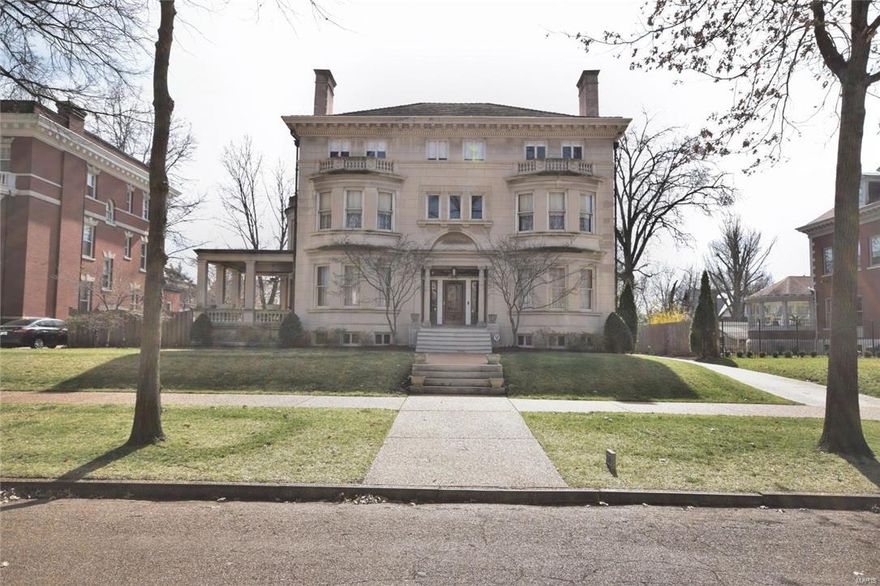 Superb 1896 Beaux Arts home by Barnett, Haynes & Barnett; lovely carriage house w apartment; exceptional architectural details; gorgeous bay windows; remarkable quarter sawn oak floors; rich mahogany, cherry, oak & birds-eye maple millwork; 10 elegant fireplaces & mantels; incredible pocket doors, hardware & light fixtures; fine mosaic & terrazzo floors.  Stunning entry hall w mahogany paneling & cozy inglenook; handsome living room w cherry millwork; impressive dining room w quarter sawn oak paneling & lavish mantel piece; exquisite parlor w birds-eye maple millwork; beautiful ceiling murals throughout by muralist Claude Breckwoldt; charming kitchen w fireplace, breakfast bar, fir cabinets, solid-surface counter tops, & quality appliances; distinctive 21x7 butler's pantry w fir cabinetry.  Magnificent staircase leads to 2nd floor; expansive MBR suite w elegant sitting room; 3 fabulous updated & historically-themed baths; spectacular 3rd floor; gorgeous grounds, pool & motorized gate.