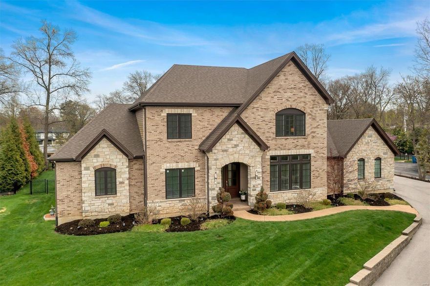 Don't wait to build! Here is a rare opportunity to own a custom build in desirable location & award winning Ladue schools! Stunning 1.5 story features 6 bedrooms and 5.5 baths & boasts over 6,000 square feet. Design details unlike no other that make a statement. From the rounded drywall corners, modern lighting, and stone fireplace feature. The chef's kitchen features quartz countertops, walk-in pantry, center island to entertain, and coffee and wine bar. The expansive main floor primary suite features a luxurious spa like bathroom, 2 walk-in closets, oversized shower, double sinks, soaking tub, and laundry! This home was designed for modern day buyers- 2nd level loft, laundry, huge bedrooms, all feature walk-in closets. Entertainer's dream in the LL-huge recreation area, wet bar, guest suite & full bath, exercise room & storage. Home offers exceptional quality of design, upgrades galore & thoughtful lay-out. Walk to Stacey Park or Elementary School. Come see your dream home!