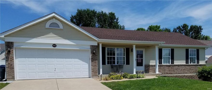 This home is Beautiful and Move-in-Ready!! This impeccable home sits on a Corner lot at the beginning of the Cul-de-sac. Step inside to the vaulted Great Room with newer Hardwood Floors. The kitchen comes with Built in microwave, refrigerator, Tile floor and a view of the Refreshing Pool and Deck out Back. The Master has a Bay window and an Updated Full Bath. Main floor laundry and many Ceiling Fans! The basement has ENDLESS possibilities! Rec Room/Media 14x14-Entertainment area 17x12 with a Hot Tub and bar area-Office space 12x10-Sleeping Area with Walk-out 20x6 WITH Bathroom and WALK IN CLOSET, also Vanity Desk stays in nook. The backyard boasts a 24' Round above ground pool with 24x20 Deck and smaller deck 9x12 also. BRAND NEW POOL PUMP! The yard also offers a Privacy fence  and a Tree House for the kids to play in. NEW Architectural Roof 2016, newer Soffit & Fascia, Air Conditioner serviced and updated 2017. THIS ONE IS A MUST SEE