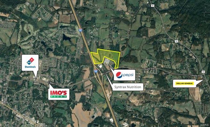 Nestled within the Cape Business Park, this area offers a prime location for prospective investors. With convenient access to Interstate 55 and surrounded by notable tenants like Pepsi and Syntrax Nutrition, the area presents a robust and established business environment. This 78 acre lot offers direct access to Interstate 55 and full visibility. The location offers seamless connectivity to the wider region, complemented by a wealth of neighboring amenities including retail centers and popular dining establishments. Willing to sub-divide, call for more information. Location: Business Park