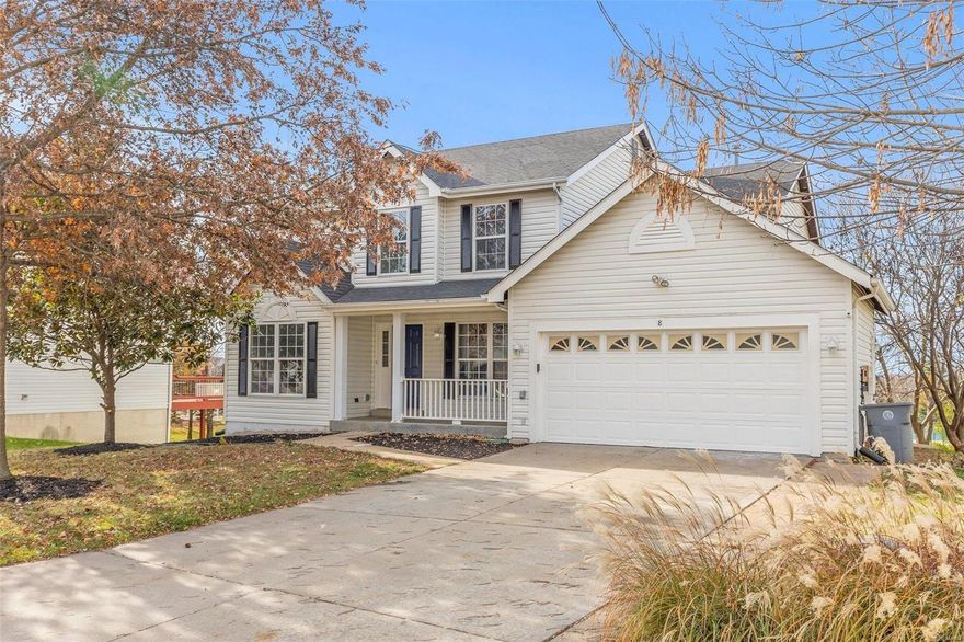 This O'Fallon home located on a quiet cul-de-sac is a must-see! Freshly painted Interior! Covered front porch leads you into a great foyer space & t-shaped stairwell. Complete with a Living Room or Home Office & a separate Dining Room. Gorgeous Updated Kitchen! This light & bright Kitchen features New & Modern tall, white Cabinetry, Granite Countertops, Subway Tile backsplash, Breakfast Bar, Stainless Steel Appliances & new lvp flooring. The Breakfast Room w/ w/o to large Deck is open to Family Room. Wonderful half bath on ML with New Vanity, granite tops! The Upper Level offers 4 Bedrooms w/ new carpeting, Full Hall Bath w/ new vanity & granite tops. And the Large Primary suite features new carpeting and w/ 2 separate closets (one being a walk-in), & Full Bath w/ new double vanity & granite tops. Lower Level is partially finished w/ rec room area & sleeping room plus walks out to a patio. Short walk to subdivision tennis courts & pool. New Roof! Great location near K, 364, 70 & 40.