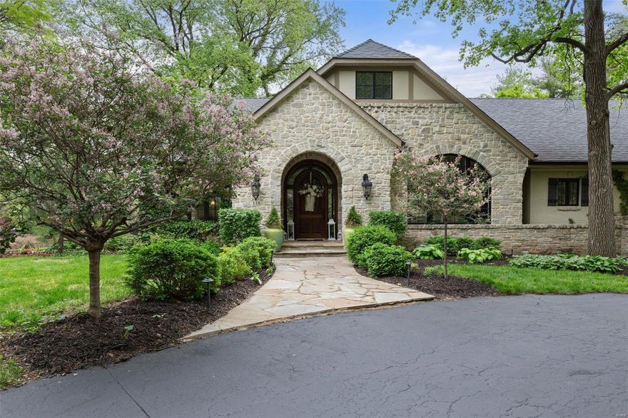 Welcome Home. Sitting on over an acre in Ladue school district, this incredibly private 5 bedroom home has it all! Thirteen walls of the 1955 built home were moved in the 2005 renovation. 2-story entry foyer leads to a vaulted office w/ built-ins, light-filled dining room & beautiful formal LR w/ fireplace. Open kitchen includes SS appliances, breakfast bar, center island, built-in pantry/workstation & eat in area. Vaulted hearth room offer sweeping views of the stunning in-ground pool and grounds. Lovely sunroom leads to a newer deck & laundry/mudroom. Retreat to the main floor primary suite w/ fireplace, deck access, large WIC, and spa-like bath. 2nd floor offers 4 bedrooms, and 2 additional full baths, cedar closet & add'l storage. Partially finished LL includes a knotty pine recreation room w/ fireplace & wet bar, unfinished storage, 1/4 bath & 2-car garage. Fenced backyard w/ mature trees & landscaping provide privacy in the backyard oasis. Additional Rooms: Sun Room