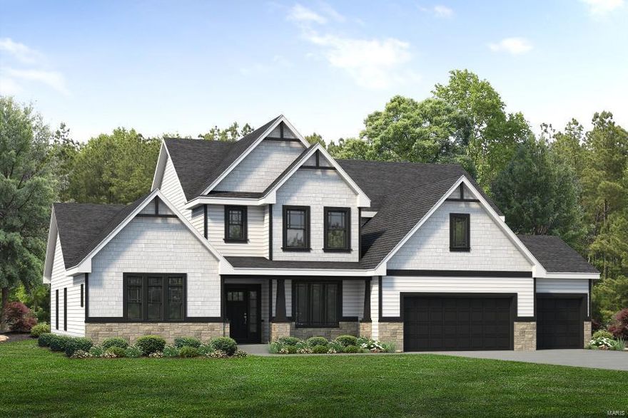 McKelvey's largest story and a half plan with 4,054 square feet. Large first level with open plan between great room, breakfast room, hearth room, kitchen and dining room. 3 over sized bedrooms on the second level situated around a loft and bonus room, making it easy for everyone to have their own space. The second level also has a full hall bath, and a jack and jill bathroom. Gourmet expanded kitchen with large island.  Luxury tiled bath with freestanding tub.   Open stairs with exposed treads and risers. 11' Great room ceiling with step up bonus room.  Extensive hardwood flooring throughout.