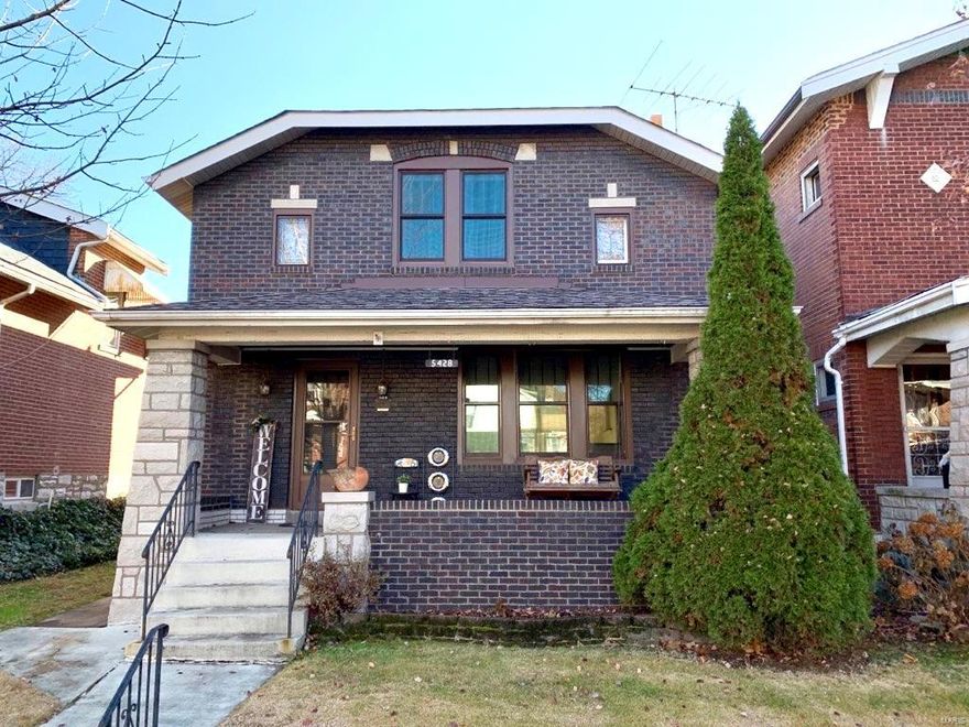 Open House Canceled! Full front porch ushers you into this South City Brick Beauty. Large living room with gas fireplace flanked by book cases with stain glass windows in the doors. Large separate dining room and updated kitchen completes the main floor. Upstairs you will find 3 bedrooms one walks out to a balcony overlooking the backyard. Master bedroom has a walk in closet. The walk out lower level has been freshly painted and offers a bathroom with a shower. Ample parking in the detached garage. Huge maintenance free deck perfect for entertaining. Nice level fenced backyard. Roof was replaced in 2016, garage roof replaced in 2014, AC  replaced in 2015, kitchen updates 2018, sewer lateral from house to street replaced. Newer windows. Some wood floors and wood floors under carpet.  Wonderful location in Princeton Heights within walking distance of Christy park or Francis Park and many restaurant's like Onesto's, Salt & Smoke or Russell's on Macklind Ave.