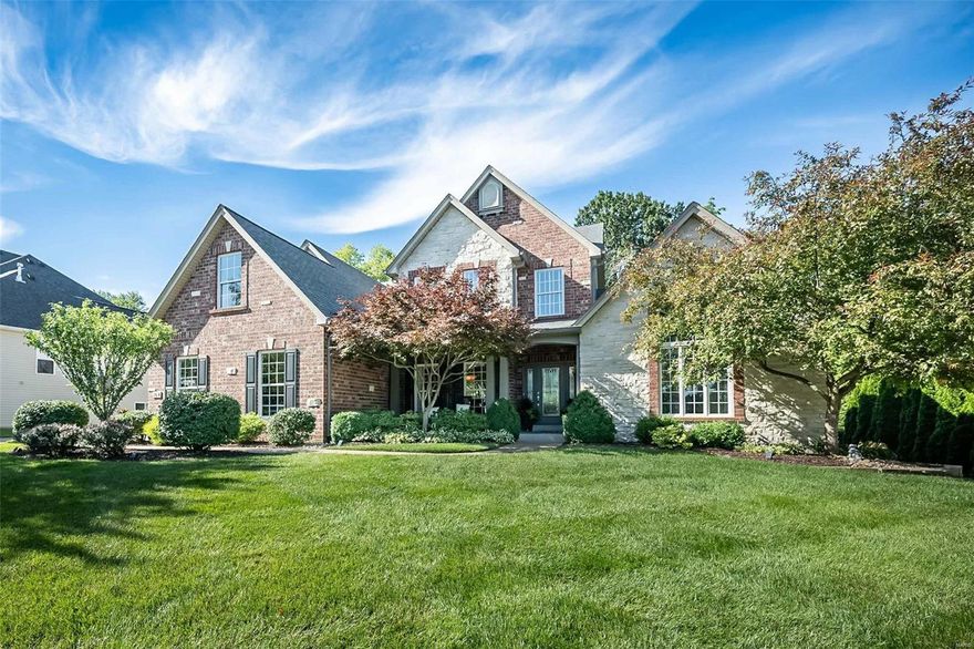 Welcome home to this beautiful 1.5 story on .516 acres with over 4200 of living space. Gorgeous front door entry will invite you into this stunning home. Greeted w/an elegant dining rm w/coffered ceiling & exquisite office w/French door & luxurious floor/ceiling elliptical window. Beautiful, seamless flow of living space w/an 11ft fireplace in the great rm, inviting breakfast rm & relaxing family rm all open & filled w/gorgeous windows extending views to a stunning masonry patio & backyard. The gourmet kitchen is loaded w/a Wolf stove top & double ovens, Viking refrigerator & dishwasher & walk-in pantry. Amazing main floor ensuite w/oversized bay window & gorgeous coffered ceiling. Luxurious bath w/his & her closets, sinks, & an oversized sep tub & shower.  Upper level provides a spacious bonus rm, jack & jill bath, add’l bath & 3 roomy bedrooms. Basement offers a blank slate w/rough-in bath ready for your exquisite design. 3 car side entry garage adds curb appeal to your dream home!