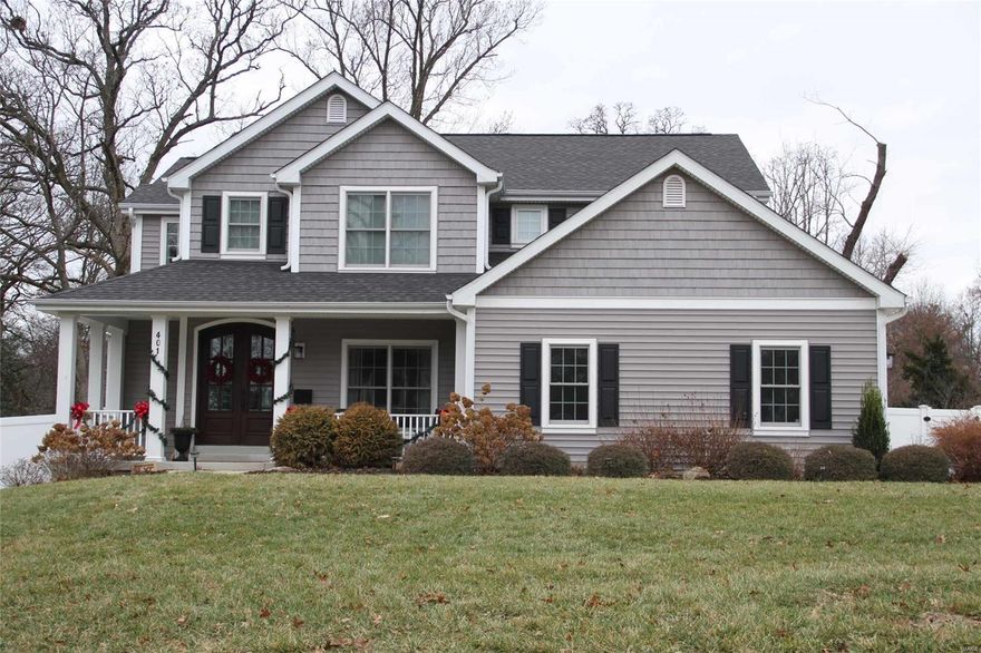 TBB- This is a RARE find!!A LARGE 95 ft wide lot w/a 2 story Lewis home featuring a Classic wrap around Front Porch w/2 car oversized Garage + 2 car detached Garage + finished LL.This 6 bdrm/5 full bath+1 half bath home has hardwood thruout the 1st floor. Gourmet Kitchen w/Huge island & Custom cabinetry+ Butlers pantry,Wainscoting in DR & Foyer,crown molding thruout the 1st floor.Projected Sunroom/Breakfast Room & 1st floor Office.9'LL pour, 9' 1st floor w/ample 8' 2nd floor.Master Bedroom has 10' tray ceiling w/crown molding.Master suite with sep tub & shower w/2 shower heads & dual vanities w/granite counters.Master closet by St. Louis Closet.3 Lg bedrms w/Jack n Jill bath & Ensuite Bath.1st floor guest Bedroom & Bath,Mudroom w/5 cubbies & lots of extra space,2nd floor Laundry w/slop sink & ceramic tile.LL finished w/Family rm,Full bath,Bedroom and Billiard room.Huge yard for entertaining or swimming pool.Vaulted Covered Porch. A few blocks walk to Downtown Kirkwood. Additional Rooms: Mud Room, Sun Room COOL: 14 SEER+