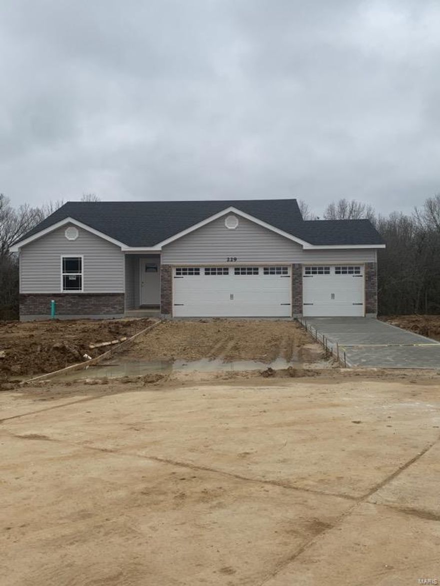 UNDER CONSTRUCTION! $0 down USDA eligible! This 3BD/2BA ranch with 3-CAR GARAGE& WALKOUT LL is full of UPGRADES! Entry foyer. Vaulted great room, dining room & kitchen! Stainless steel Whirlpool appliances (smoothtop range, built-in microwave, dishwasher, 42” soft-close maple cabinets, granite counters. Vaulted Master Suite w/walk-in closet, luxury bath w/jetted tub, separate shower & double-bowl adult-height vanity. For your convenience, we’ve included a main-floor laundry, lever door handles, ceiling fan prewires in great room & all bedrooms, garage openers & more! The full basement has a bath rough-in & sump pit/pump. Exterior offers 30-year architectural shingles, maintenance-free vinyl siding, enclosed soffit & fascia & partial-brick front. Energy savings: low-E windows, R-38/R-13 insulation. CALL NOW FOR MORE INFO! Broker/builder. As of 9/27/20 the foundation has been poured.