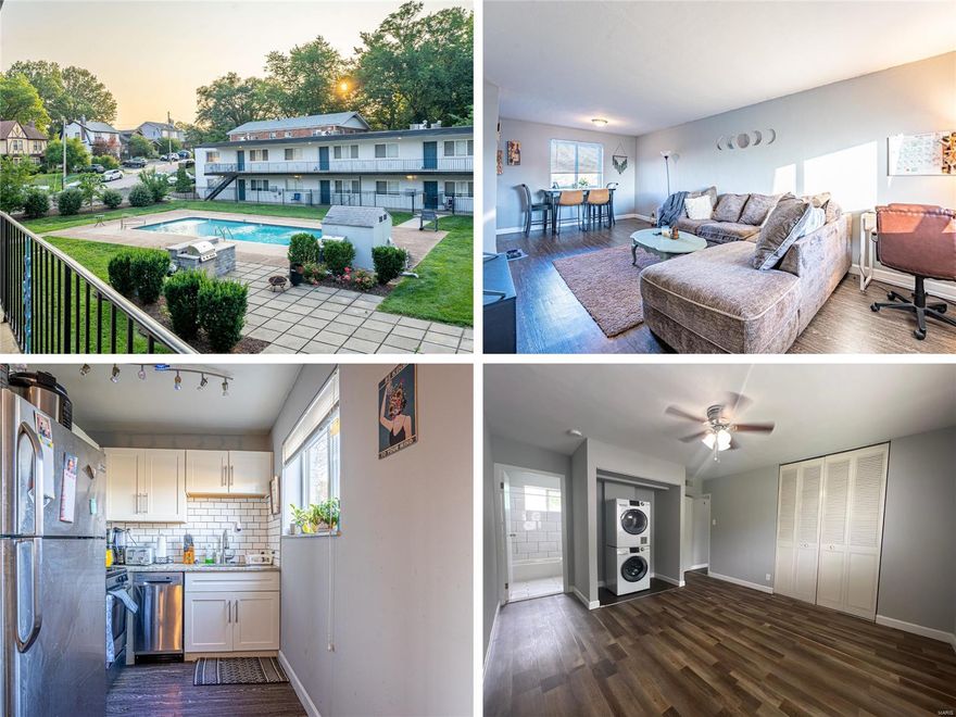 Fully renovated 38 unit apartment building in Webster Groves, 100% occupied with 20 units already leased at proforma rents. Currently the property is bringing in $41,618/month. The 1beds are leasing for $1075/month to $1210/month. The 2beds are leasing for $1350/month to $1425/month. EVERY APARTMENT has IN UNIT LAUNDRY, stainless steel appliances, white shaker cabinets, granite counters, tiled bathrooms and are a great size- extremely easy to lease. 36 GARAGE PARKING spaces + over a dozen off street parking spaces. The property has a pool in the center of the gated courtyard. If you annualize the current rent roll, factor in 5% vacancy and use the 2023 expenses- you arrive at a CAP RATE OF 7.83%. Once you bring all the units to proforma rents, you will be over a 9% cap rate. An in-place cap rate of a building this nice in Webster Groves is truly unheard of. This is extremely popular for Webster University students as they can walk to class. Ask for T12, rent roll and appraisal.