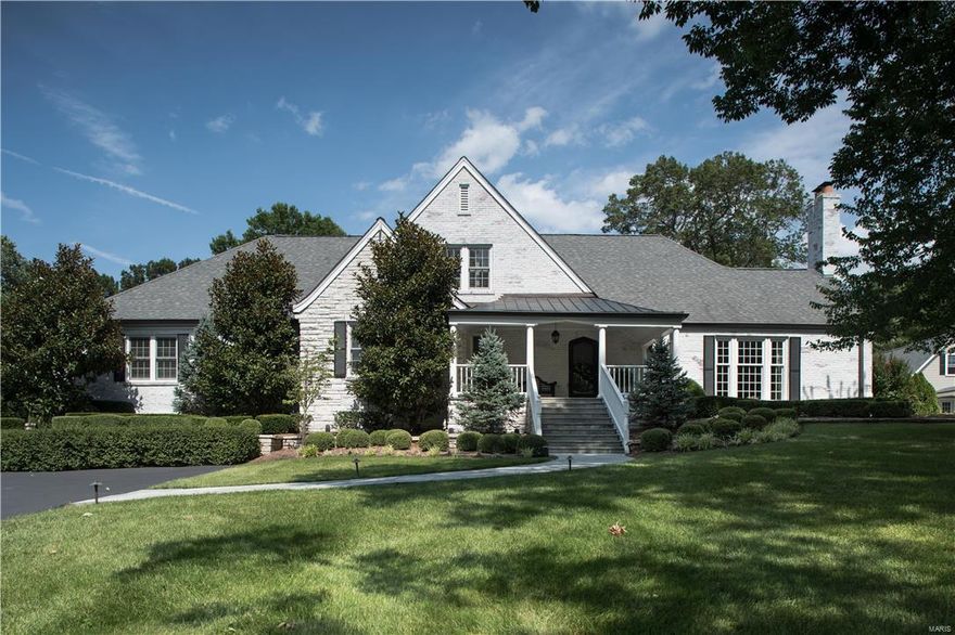 Sophisticated Ladue home with gorgeous entertaining and outdoor spaces, spacious family home. Attractive main floor master bedroom is very expansive with a sitting area and see-through fireplaces. Open staircase leads to second floor loft. Warm, inviting den features bookcases as well as a masonry fireplace. Large bathrooms and walk-in closets. Fully equipped gourmet kitchen leading to breakfast room with wet bar, built-in cabinetry, and door leading to patio. Throughout the main level find rich hardwood floors, high profile millwork, large windows, and custom built-ins. Accents in the elegant step down living room include a fireplace and built-ins. Main floor laundry and 3-car garage. Pool with waterfall, pool house, and extensive landscaping complete this park-like home. The residence enjoys a location with close proximity to retail and restaurant opportunities within Clayton and Ladue Schools.
