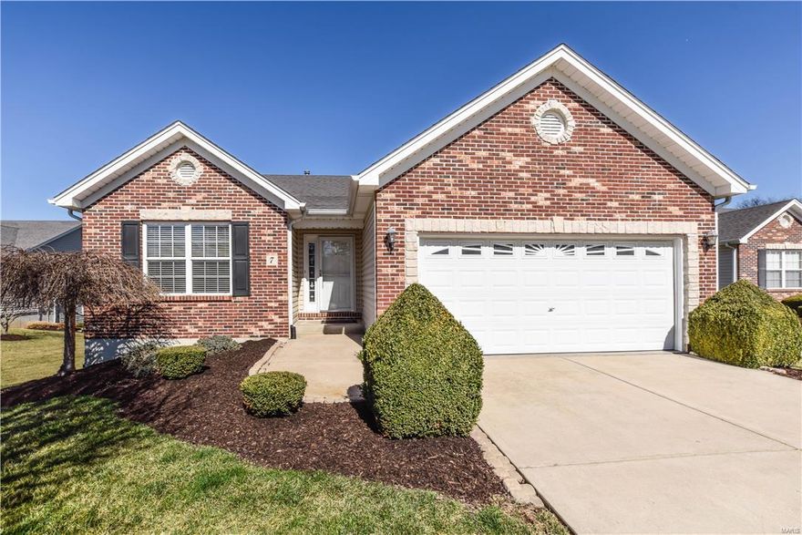 Stunning detached villa in the heart of Wentzville. Tons of upgrades throughout this gorgeous home. Great room w/vaulted ceiling & gas fireplace. Separate dining area. Kitchen w/wood flooring, breakfast bar, crown molding, breakfast room w/bay window, & french doors leading out to the screened porch area. Main floor laundry off kitchen leading into the 2 car garage. Master suite w/coffered ceiling. Master closet has been customized by California Closets. Master bath has adult height dual vanities, w/separate tub & shower. Second bedroom & full bath on main floor. Lower level fully finished w/complete separate living quarters. Full kitchen with refrigerator, microwave, dishwasher, stove/oven & breakfast bar. Separate dining area. Huge rec area w/plenty of windows and ceiling fans. 2 additional full bedrooms with large windows and walk-in closets. Separate laundry facility w/built-in cabinets & counter-top.  Full bath. Walk-out to large patio area w/hot tub. Location: Detached