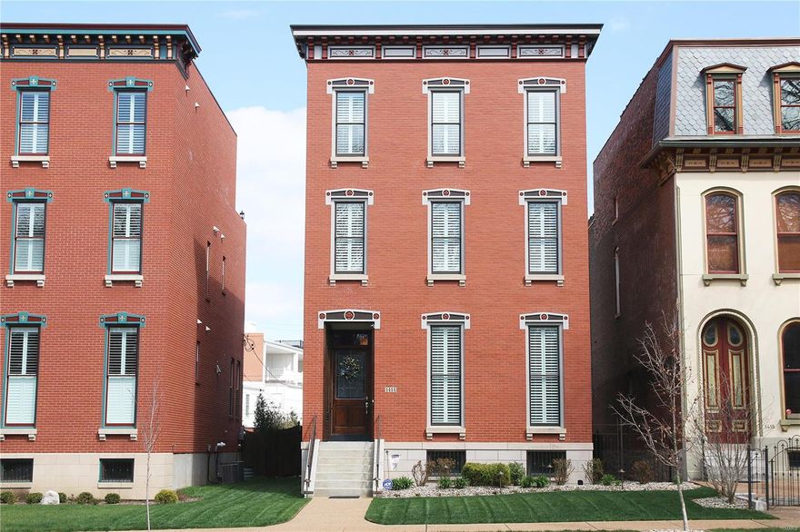 Live the dream in Lafayette Square, and forget about maintenance in this one-of-a-kind 3 YEARS NEW CUSTOM HOME!  Built from the ground up in 2015 as a high-performance home (Low Utility Bills!), this all brick 3 bed, 3.5 bath home has all of the amenities, including tall ceilings, extensive millwork, detail, and tile work throughout, hardwood flooring, custom cabinets and high-grade granite, professional appliances and beverage center at kitchen island, 2 fireplaces, heated floors at master bath, 2nd floor laundry room, custom closets, and a 3rd floor terrace overlooking the City of St. Louis (arch view!), with exterior fireplace and TV, and 3rd floor rec room with wet bar and refrigerator.  The grounds have been professionally landscaped with stamped concrete sidewalks and rear patio, irrigation system, outdoor lighting, and walk-out basement.  Property taxes have been renegotiated.  For sale by Builder/Broker.
