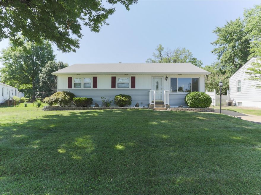 Welcome to 10824 Bernadine Drive in the Lindbergh School District.  Natural light fills your living room & adjoining dining room with real hardwood floors.  The master bedroom & 2 extra bedrooms have real hardwood floors, new blinds, & new ceiling fans.  All rooms have been freshly painted & have new, white baseboards & window casings.  The updated bathroom has new ceramic tile on the floor & looks amazing on the shower walls.  Beautiful white wainscoting brighten up the hallway & kitchen.  The lower level has a sleeping area with a large closet, a family area, a work area, & a half bath.  The unfinished area has storage & the washer & dryer are included.  Back up the stairs & out the kitchen you can enjoy relaxing in your screened in patio.  The back yard is fully fenced & level.  The shed has a loft for more storage.  Like to hang out in your garage? Well this detached, over sized 2 car garage has both heat & air conditioning!