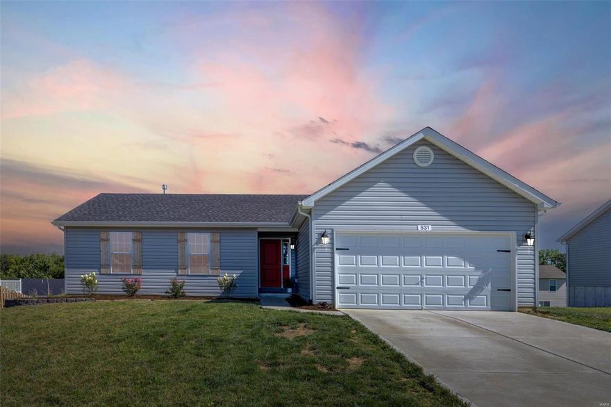 Welcome home! 3 year old – Better than New Ranch in Falcons Crest.  Pride of ownership shows in this 4-bedroom 2.5 bath home. 1685 sq ft of living space! Professional landscaping and todays finishes throughout. The chef’s kitchen you’ve wanted: Butterfly Island, Granite counters, Deep Undermount Sink, Walk-in Pantry & 1st Floor Laundry!  Vaulted Great room Features shiplap surround fireplace and window feature wall. Luxe owner’s suite w/ Walk-in Closet, Huge Master Bath w/ Double Bowl Adult Height Sink & Linen closet.  2 addl generously sized bedrooms. 5” Base/2 Panel Interior Doors. Partial finish in w/o lower level- 4th bedroom and ½ bath. Plenty of storage and space to finish a recreation room. Refrigerator stays too!