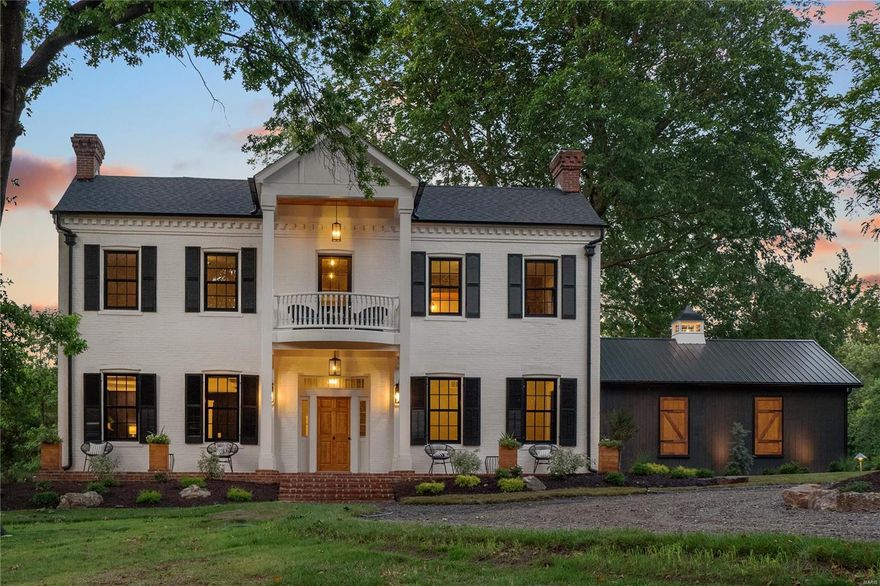 Farmhouse living at its finest! Just mins from everything! Incredible, antebellum era, fully renovated, historical gem! Through the gated entrance into true serenity. 3,500+sq ft, plantation-style home sits on 4 fabulous acres offering massive shade trees, open spaces, private pond, lake overlook, & room for the horse! Take in the retreat like setting from the steel roof deck, half round balcony, or gorgeous brick portico. Prepare to be wowed indoors as well! Amazing chefs kitchen offers granite counter tops, natural stone flooring, 5 burner gas stove & original barn wood ceiling and accent beams. Bright and light throughout, main level provides 2 living areas, powder room & striking din. room w coffered ceiling. 12’ ceilings, 8” baseboards, exquisite wood flooring, new black trim windows, exposed brick, & access to the stone cellar add to the rare gem! Upstairs features 3 remarkable 16’x18’ bedrooms, timeless master suite & 2nd floor laundry. New dual HVAC & roof 21046316 dup listing Suitable for Bed/Brk