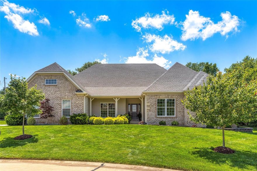 Sophisticated great room ranch beautifully designed & stylishly appointed to accommodate daily comfort & gracious entertaining. This Fischer & Frichtel-built home features custom amenities & extensive upgrades throughout including wide plank oak flooring, contemporary lighting & expansive windows that overlook tree-lined backyard & pool. Impressive entry foyer leads to formal dining room, dramatic great room with built-in display cases, private study & bonus room. Exceptionally large kitchen featuring 42” white cabinetry, honed granite countertops, stainless steel appliances & 8’ center island adjoins light-filled breakfast room & hearth room with marble fireplace & atrium door that opens to screened porch. Spacious primary bedroom suite offers an appealing retreat with luxury bath with customized walk-in closet & oversized bubble jet tub. 2 Additional bedrooms & hall full bath complete the living quarters. Professionally landscaped .66-acre cul-de-sac lot with patio & salt water pool. Additional Rooms: Mud Room