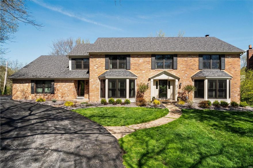 Stunning two story in prime Town & Country location, nestled on a picturesque .87 acre lot - showcasing the beautiful saltwater pool! Stately curb appeal and fresh landscaping invite you into the foyer with updated flooring throughout the main and is flanked by formal living and dining rooms. Walk through to the spacious family room with fireplace and built ins and access to the screened deck, that flows into the breakfast room and designer kitchen with custom cabinets, quartz counters, SS appls. and oversized center island. Upstairs find the primary suite with addl. sitting area, WI closet and luxury master bath with glass shower, soaking tub and dual sinks. Three additional guest beds and two full baths complete the upstairs – offering over 3,500 square feet of finished space to enjoy. Walkout LL provides plenty of storage and potential for more finished living. Enjoy the private backyard oasis! MF laundry, 3 car garage. Conveniently located near shopping and highways. Parkway SD.