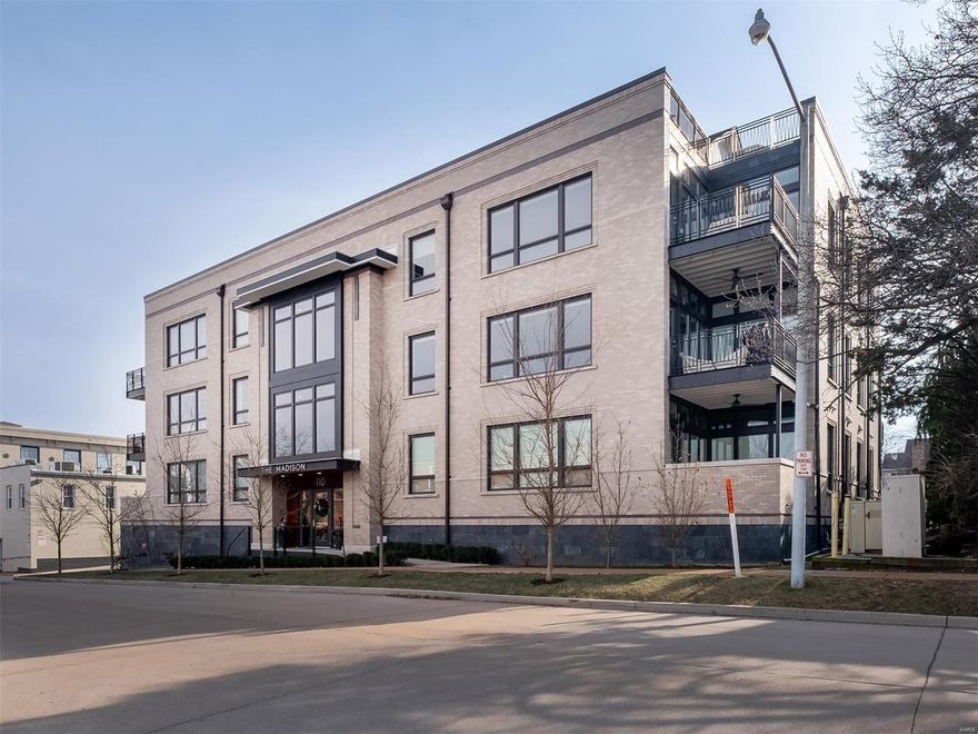 Perched atop The Madison – an unparalleled boutique luxury residence – this stunning 3 bed, 3 bath penthouse unit provides an opportunity for an exquisite living experience in the heart of downtown Kirkwood. Quality of space & finish abounds in this 2-level home, featuring custom upgrades at every turn. A gracious foyer opens to a well-proportioned main level, offering abundant light & views of idyllic urban streetscapes. A stylish & sleek kitchen/dining area & bar seamlessly flow w/the luxe living room w/gas FP & flanking built-ins. The gorgeous primary bdrm, bath & walk-in closet tuck neatly behind the custom staircase, leading up to a loft family rm & bonus rm w/full adjoining bath, 1 of 2 private terraces from which to grill, garden or just enjoy city vistas. Further highlights include an additional main flr bdrm w/adjacent full bath, an open-air office nook, main flr laundry rm, & underground parking & storage. All this surrounded by boutique shopping, prime retail, cafes & more. Location: End Unit, Retail Center, Suburban, Upper Level
