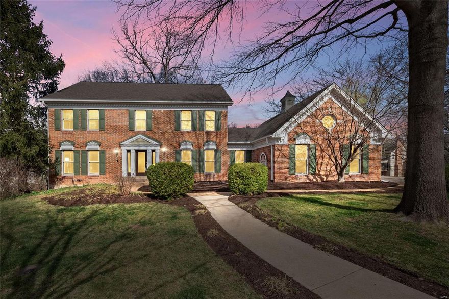 Nestled in the prestigious Wilson Manors subdivision within the highly sought after Rockwood School District, this exquisite 5 bedroom, 4 full, 2 half bath home offers nearly 4,300 square feet of unparalleled luxury. Set on a private, wooded .62 acre lot with an inground pool, the property promises both elegance and tranquility. The main level features gleaming hardwood floors, a formal dining room with crown molding & an office with custom wainscoting and built in bookshelves. The gourmet kitchen boasts 42" cabinetry, granite countertops, stainless steel appliances, and coffee bar. The living room features a bay window, wood beam ceiling, and gas fireplace. The upper level primary suite is a private retreat with an en suite bath, while 3 additional bedrooms provide ample space. The partially finished walk out lower level includes a family room, rec room, 5th bedroom & full bath. A 3 car side entry garage completes this luxurious home, blending style, comfort & sophistication.