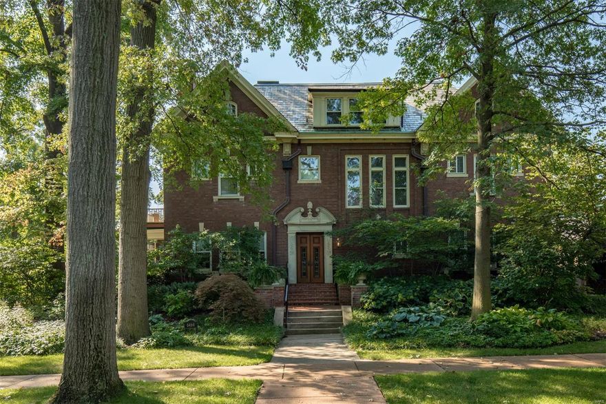 You only get to live in a house like this once in your lifetime. May we present..THE DUCHESS OF ELLENWOOD. One can only understand this space by experiencing it. This manse, built by and for Thomas Skinker, features generous light-filled rooms that are equal measures grand and intimate. Most of the updating and remodeling has already occured. Kitchen hearth room serves as epicenter of main level, while formal rooms segue to wrap around screened porch overlooking one of Clayton's largest and most expertly cultivated lot/gardens. Master suite oasis offers spa worthy luxury bath and private outdoor patio with commanding views. Media room with fireplace highlights family pajama lounge. Third floor 4 bedrooms can serve any/all purposes. Period artisan appointments on all levels keep this home Old World authentic. Situated in the heart of coveted Ellenwood neighborhood adjacent to Forest Park & Washington University. Some of St. Louis' most noteworthy residents have called the Duchess home.