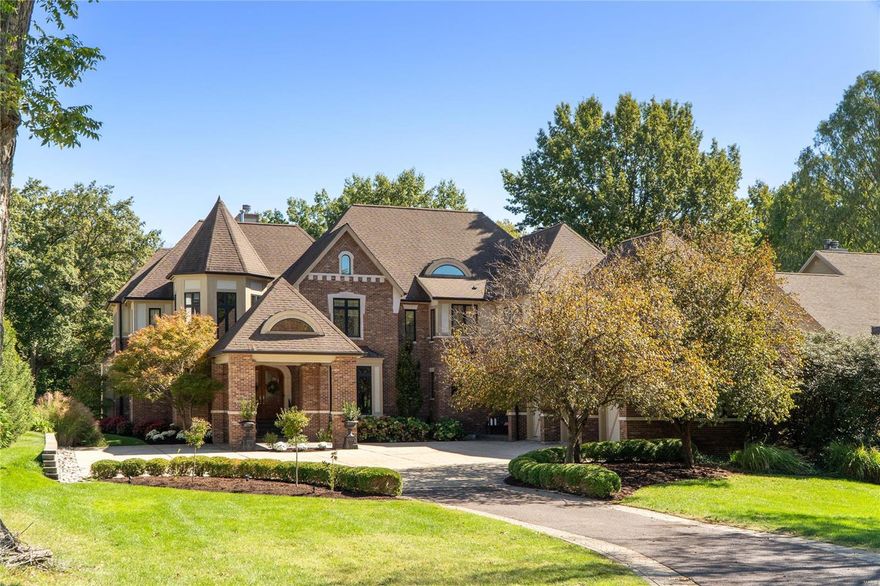 Price Improvement! Discover this stunning home in the highly sought-after Ladue School District sitting on 1.07 acres. Featuring complete main flr living. The primary suite boasts dual bathrooms & double walk-in closets. The gourmet kitchen has high end appliances, large center island & flows seamlessly into the breakfast area & sunken hearth rm. Enjoy elegant dining in the lacquered finish dining rm.  The study/office/den has a all wood box beam ceiling w a fireplace.  The 2-story great rm complete w a floor to ceiling fireplace, rich wood floors & an entire wall of windows. Entertain by the pool using the galley bar area w French drs that lead to a patio & private backyard. 4 additional en-suites on the 2nd flr and a finished playroom over the garage. The LL has a side walkout, another bedroom, full bath, family rm w a fireplace, media rm, wine cellar, & ample storage in the unfinished area. Enter in the 3 car garage w a circle driveway & walk into the mud room & a laundry rm. Some Accessible Features Additional Rooms: Wine Cellar
