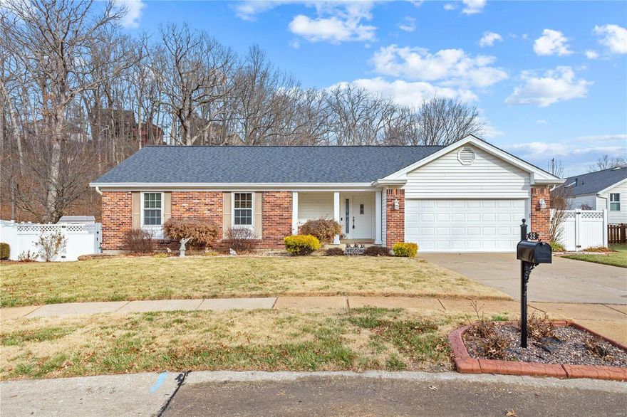 Looking for a move-in ready house that has been well maintained?  This beautiful 3 bedroom, 3 bath house tucked away on a quiet cul-de-sac surrounded by trees. This house has it all, featuring an open floor plan on the main floor with vaulted ceilings, skylights, and a wood burning fireplace. The kitchen boasts granite countertops, stainless steel appliances, and a pantry, while the primary bedroom includes a walk-in closet, updated bathroom and plantation shutters. The oversized lower level has a full bathroom, laminate floors, and plenty of storage. Enjoy the semi-private fenced backyard that backs to woods, the pool and concrete patio, and lawn are perfect for entertaining and making memories. With a newer roof, pool liner, carpet, and updated primary bath, don't miss out on the opportunity to make this your dream home!