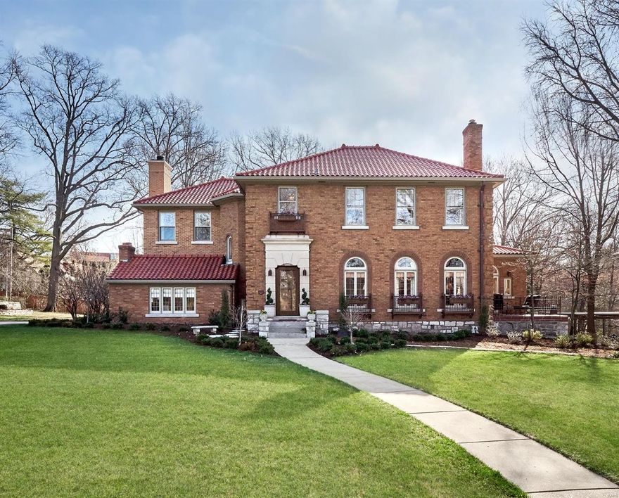 Amazing Clayton home on private wooded lot w modern amenities you’re looking for! Eat-in chef’s kitchen w sitting area has 14x4’ marble island; appliances include Wolf: 48” cooktop, dbl ovens, warming drawer & micro; 2 dishwashers, Sub-Zero fridge, separate ice maker & wine fridge. Walk-in pantry, ceiling height cabinets & work center. Family rm has 12’ plank/beam ceiling, gas fireplace & custom cabinetry. French doors in kitchen & family rm lead to patio. Main level boasts 10’ ceilings, paneled study w beam ceiling, elegant LR, DR, ½ bath, 2 addt fireplaces, stained/leaded glass windows & sunroom w patio. Enter master suite thu 13’ barrel-vault hall & find his & her walk-in closets, marble bath w heated flr, spa-like 4x9’ shower & tub. Three addt bedrooms each w private bath & custom closet. Walk-out lower level w media rm, full bath, bonus rm & mud rm that leads to heated garage. Updated services: HVAC, electric, plumbing, home A/V. Prof landscape/sprinkler; underground utilities. Additional Rooms: Sun Room