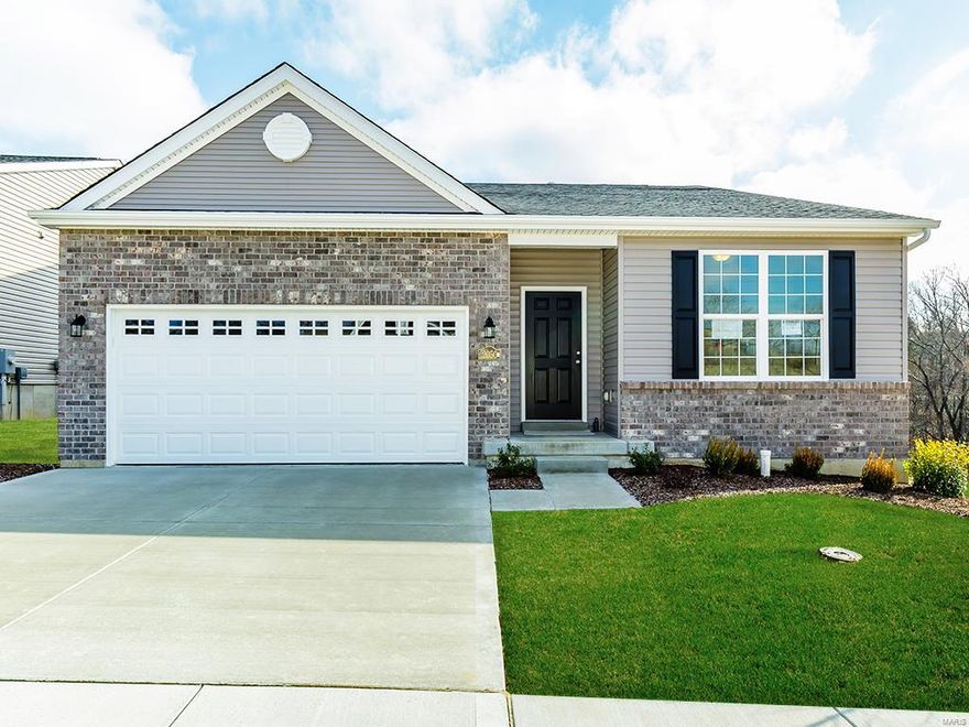 BE THE FIRST OWNER! NEW CONSTRUCTION by Payne Family Homes in Henley Woods.  Located near Lone Dell Elementary School, this neighborhood has 144 home-sites in a panoramic setting w/abundant common ground and mature trees. This spacious 3 BD, 2 BA ranch has 1,844 s/f of open living space. Features inc 9’ clngs,  large island w/brkfst bar & pendant lights, Quartz c-tops, 42” cab w/crown, st steel appl, transom windows in the Café, open stairs to the LL w/spindled rail, wood laminate flooring, upgraded carpet & pad in the bdrms, Lux Mstr Bath w/dbl bowl vanity, marble shower w/a seat, W/I closet in the Mstr, main flr Laundry Rm & an X-deep garage (24’11” D), gar door opener, W/O bsmt, R/I bath, Jeld Wen Low E windows, R 38 ceiling insulation, ex-wide driveway & more.  The ext is elegant w/brick, low maint vinyl siding, arch shingles, coach lights, full sod & prof landscape. There is easy access to Hwys I-55, 21 & 141.  Enjoy nearby parks, the Arnold Rec Ctr, shopping & restaurants. Additional Rooms: Mud Room