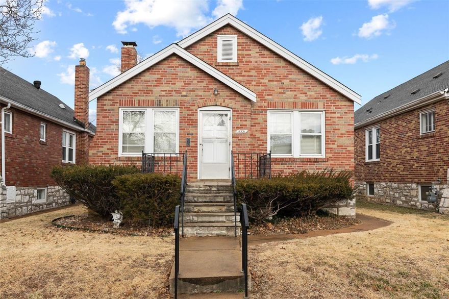 Tons of potential in this cute, Lindenwood Park 2 bed, 1 bath, brick bungalow.  This home was lovingly cared for by the same family for over 55 years.  With a few updates, its original charm can be restored and would make a perfect home for that first-time buyer, an empty nester, or added to a rental portfolio.  The carpeting was recently removed revealing the beautiful hardwood floors underneath.  You’ll love the separate dining room, porch off the back, fully fenced, level back yard, and 2-car detached garage.  Convenient location and within minutes of all that St. Louis has to offer.  This home is in a trust and will be sold “as-is”.  No repairs or occupancy will be provided.