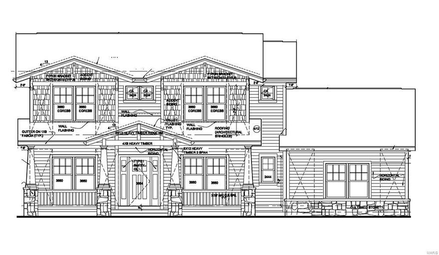 No tax ID or tax info as this lot was spun off from another lot and there is no tax history. Wonderful brand new Craftsman on incredible park-like lot.  Home was sold before completion.  Traditional Kirkwood style with covered front porch, and 2nd floor master suite and laundry.  Three kids bedrooms upstairs, one with private bath and others share Jack and Jill.  Huge great room with stone fireplace overlooking open kitchen and breakfast room.  Formal dining room and music room at the front of the home.  Lower level has rec room, 5th bed and bath.  3 car garage from previous home was left in place but re-sided.  Walk to downtown Kirkwood, park and pool.  Great location with many other new homes in the area. Additional Rooms: Mud Room