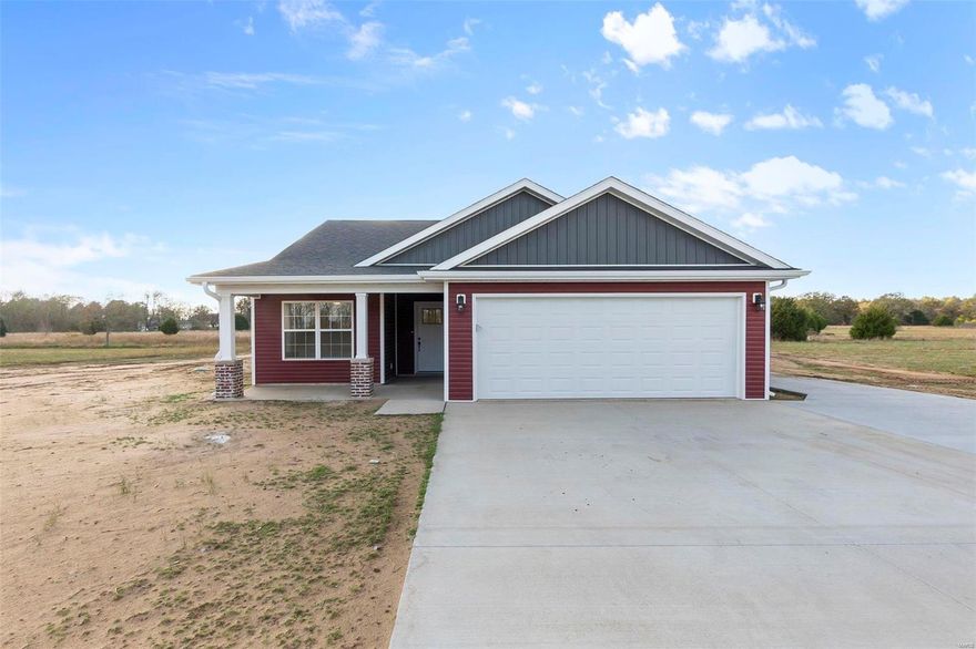 Looking for a beautiful new construction home in Southeast Missouri? Check out this beautiful home located about 4 miles east from the Benton exit on I-55 and in Kelly school district. This home includes 3 bedrooms, 2 full baths and over 1500 square feet. With a .9 acre lot this property has plenty of space for family and friends. You do not want to miss out on this affordable NEW CONSTRUCTION in Southeast MO!