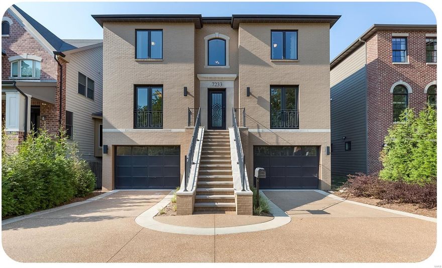 For those who aspire to the height of modern luxury living, welcome to this absolutely stunning newer construction only blocks from Clayton and Washington University. This magnificent home begins with a magnificent 2 story stairway entrance through a custom front door and into a welcoming foyer. The interior is light, open, and airy. A perfect blend of quality, design, and location; the home features marvelous craftsmanship throughout: 9 foot ceilings, crown molding, French doors with Euro styled locks, a beautiful staircase, and surround sound. The center island gourmet kitchen features marble countertops, chef inspired Viking stainless steel appliances, double ovens, 6 burner gas range, and wet bar/butler pantry with wine storage. A covered deck flows to the outside. Upstairs a beautiful master suite, as well as 2 guest rooms, an office, a full bath, and loft area. The walkout lower level features huge stone floored rec room, full bath, & oversized 2-car garage.