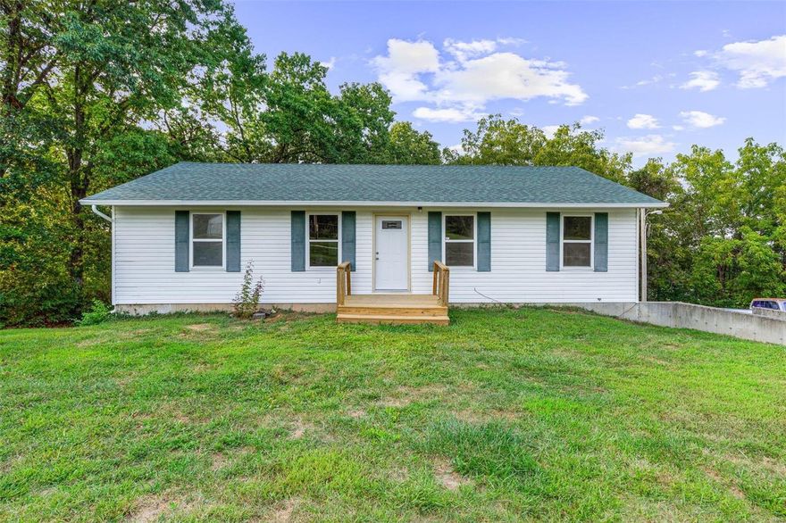 Nice Ranch home on .73 acres per tax record.  4 car garage parking - 2 in the attached garage, and 2 in the oversized detached garage with mandoor, shop, and new garage door on detached with openers. A/C unit one month old, roof 2023. Finished walkout basement with full bath, 3 bedrooms, 3 full baths, wet bar/kitchenette in lower level, deck, cathedral ceiling in Living Room, and main floor Laundry. Home built with 2x6 walls.  Bloomsdale Elementary, Ste. Genevieve Middle and High School. Close access to I-55.