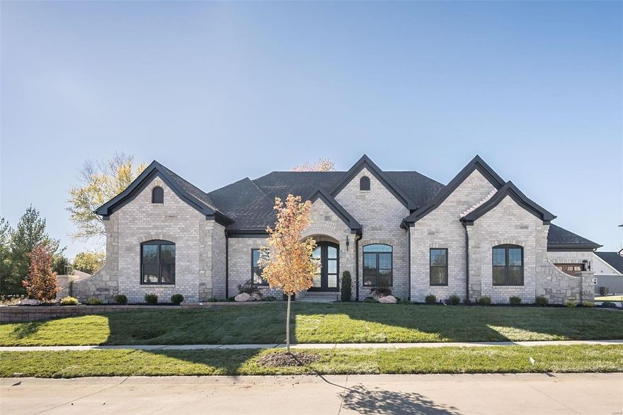 New Construction, Chesterfield, Rockwood Schools! MAGNIFICENT 1.5 Story home with Finished Lower Level in a FABULOUS LOCATION! Crafted by St. Louis' premier hands-on builder, Claymont Development, LLC - Wesley Byrne. The WINGATE III is a spectacular 5BR, 4.5bath with 5400 sq ft of exquisitely finished living space. Exterior features a warm blend of brick & stone; extensive millwork; The two-story entry foyer makes a striking first impression! Formal dining room w/ wainscoting and den/office on either side of the Foyer; two-story great room w/ gas fireplace, built-in shelving. Huge gourmet kitchen features custom cabs, granite counters & 9-ft island! Luxury owner’s suite with dual closets. Three bedrooms, two baths, and bonus room complete the upper level. 10' main floor ceiling, 8' doors, 4-car garage; Screened-in porch & deck overlooks common ground! Sensational LL includes brick/stone wet bar, huge rec-room, 5th bed, & full bath. Tour is of the Display Home.