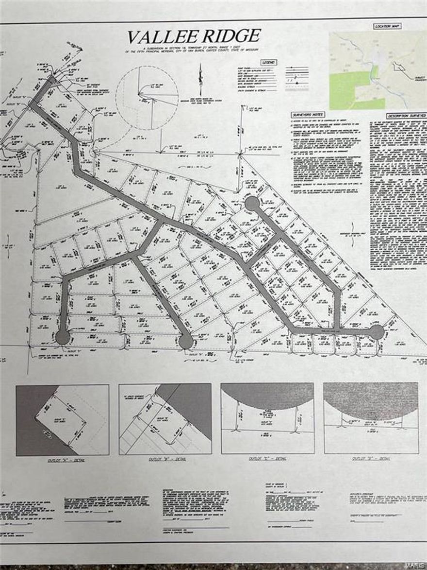 Vallee Ridge Subdivision- Located just minutes from Current River, 65 Residential and Commercial lots available. Various lot sizes with city utilities available. Will Build to Suit.