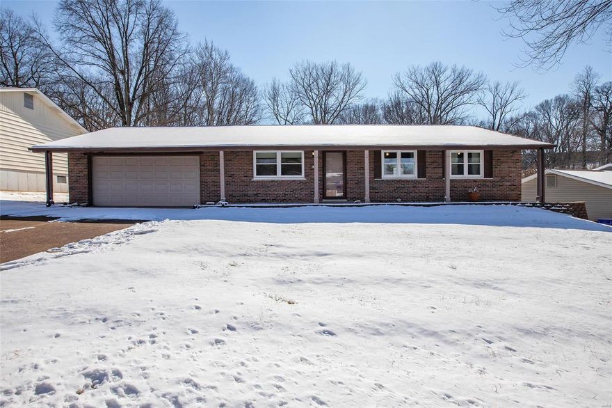 Charming ranch w/2100 Sqft of living space including the finished W/O LL w/3 Bd & 2.5 Bth!  Entry Foyer w/ceramic tile floors & coat closet. Spacious Family Rm w/hardwood floors & opens to the Kitchen boasting custom cabinetry w/crown molding, a custom tile backsplash, pantry & a sliding glass door to back patio. Master Bd w/a spacious closet & full Master Bth; 2 Bd & a full hall Bth complete the Main Floor! Finished W/O LL w/huge Rec Rm, a Powder Rm, a Sleeping Room/Office & ample storage space. Other highlights include: new water heater (2019), newer garage door opener (2015), newer HVAC & mostly newer windows. Relax outside on the aggregate back patio or the lower concrete patio & enjoy the spacious, flat backyard backing to woods! Location could not be better - close to restaurants, shops, schools, the airport & easy access to major highways! The home backs up to woods, the Bridgeton Recreation Center, and Hickory Woods Conservation Area with walking trails!