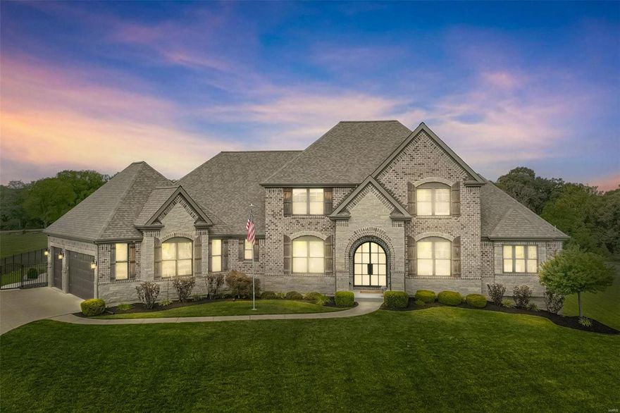 Established 2018, this J.S. Clement 1.5 story, custom beauty is ready for new owners.  Sitting on 3 acres of level ground, this property will make you feel like you are on vacation.  Hard to find a 5 year young home with full brick and stone elevation and intricate detail.  The current owners added a deluxe pool with heater, cooler, lights, waterfalls, and ample seating.  The Iron entry doors with obscure glass panels really sets the tone.  The formal entry has a perfect dining room and office with barn doors.  Walk into the 2 story great room with a wall of windows and floor to ceiling stone gas fireplace.  Main floor master suite with a beautiful walk in closet retreat.  All of the finishes on this home show attention to detail.  James Hardy siding, Thermador appliances, built-in oversized refrigerator, Cambria quarts countertops, Pella windows throughout, and the pristine pool oasis.  Come see it to believe it! Additional Rooms: Mud Room, Sun Room