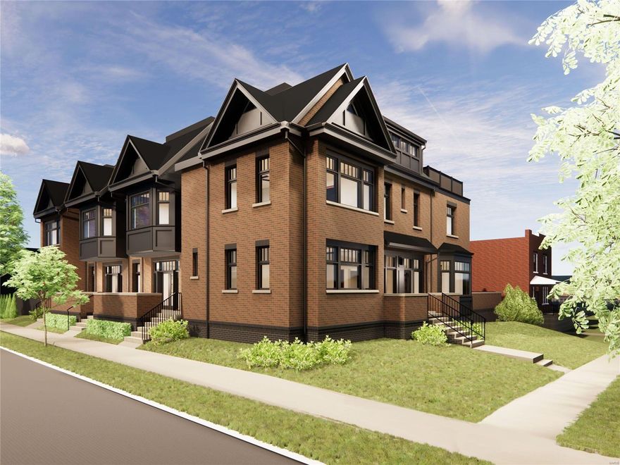 Call today to arrange your own private walk through. CLAYTON SCHOOLS. Clayton’s most walkable historic neighborhood/community. HiPointe-DeMun! Is this Chicago or Boston?…It feels like it! It's been decades since a community of fee simple homes has been built in HiPoint-DeMun. These custom built fee simple row homes are transitional in their appeal and can be finished in a traditional or contemporary manner. Stunning brick exteriors with beautifully gabled roof lines. Attached 2 car garage. Over sized sky terraces overlooking the entire neighborhood. A cornucopia of opportunities just outside your front door with 3 municipal parks (Forest Park,Concordia and Oak Knoll) a stone's throw away and the Village of DeMun less than a half mile stroll/transport from your door. Well renowned developer is excited to work with you to create YOUR masterpiece.  Designed to capture a maximum of ambient natural light! This home is unique for it’s exteror living space. Bike to Wash U. or BJCH campuses.