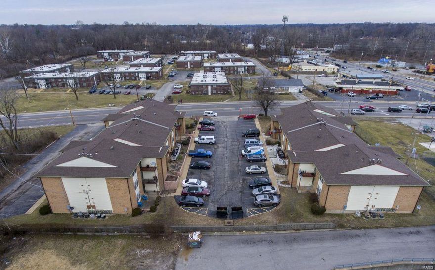 38 unit complex in 2 buildings. All 2 bedroom 1.5 bath. All have individual in-unit furnaces, central AC and hot water heaters. Tenants pay gas and electric. Several vacancies in the process of being made rent ready. Photos show 1 unit rent ready and the display unit that is staged. Currently 1 additional unit is being used for the leasing office. Church has owned the property since 1991 and has kept the rents at $525 for many years. Long term tenants and a waiting list for units. Plenty of parking, storage units and common laundry in basement. New roofs 2013, new siding 2012/13, newer sliding glass doors to balconies, walk in closets. This complex offers a unique opportunity for a new owner to improve the income through value added improvements and hands on management.