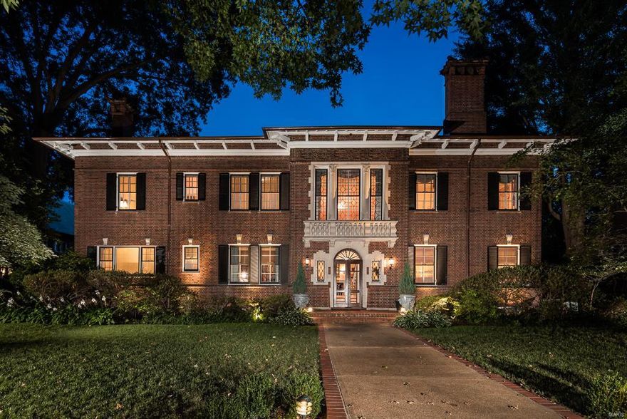 Designed by renown architects, Jamieson & Spearl, this outstanding Italian Renaissance style residence features remarkable architectural detail and superbly proportioned interior spaces.  Grand entry hall with graceful staircase and leaded windows, leads to a study, paneled dining room, family room & living room w/ French doors opening to a rear loggia & terrace overlooking a garden area.  Updated eat-in kitchen includes stainless appliances, granite countertops, custom cabinetry, & an adjoining butler’s pantry w/ Subzero refrigerator, a 2nd dishwasher, warming drawer and original silver safe. 2nd floor master suite features a spacious, updated bathroom w/ separate tub and shower, adjoining sitting room & walk-in closet.  An additional 4 bedrooms, 3 bathrooms, and laundry room are on this level.  Ample storage space includes a large cedar closet.  Partially finished LL includes a great room, wine cellar, & a whole house generator.  3-car carriage house with guest quarters.