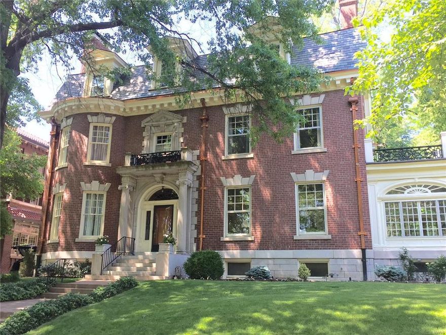 Handsome 1906 CWE Georgian Revival home, designed by noted architect Frederick Bonsack.  Gorgeous setting overlooking the lush, landscaped parkway. Splendidly-maintained home featuring dramatic 25x10 foyer w quartersawn oak wainscot; lovely parlor w fireplace & bay window; impressive living room w fireplace & adjoining sunroom; stunning 24x16 dining room w built-in buffet, fireplace, beamed ceiling & quartersawn oak wainscot; 17x10 kitchen featuring Subzero refrigerator, 6-burner gas stove, maple cabinetry, w adjoining 12x11 breakfast room & 12x10 butler's pantry; lovely landscaped yard off breakfast room, w mature trees & plantings.  Spacious 2nd floor enjoys fabulous wood floors, 3 ensuite bedrooms & baths, plus an additional bedroom and a convenient 2nd-floor laundry room.  Charming 3rd-floor includes 3 additional bedrooms, full bath and a remarkable 28x18 billiard/game room.  Other fine features include 10'4" ceilings on 1st, 5 fireplaces, zoned A/C, plus a driveway & 2-car garage.