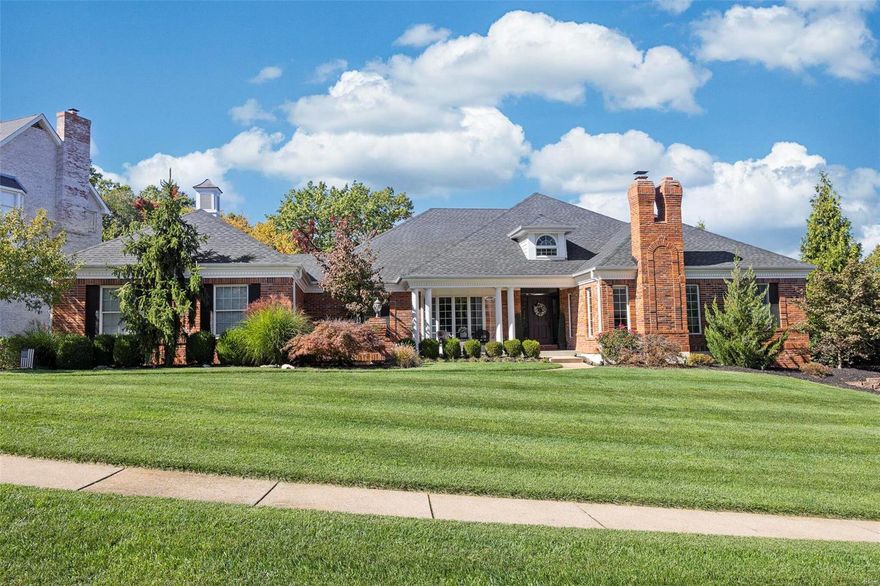 Exquisite 5BR, 3.5 BTH ranch w/5400+SF of living space that SHOWS LIKE A DISPLAY in the desirable Wildhorse Village! The picturesque exterior offers brick front, lush landscaping w/irrigation sys & side entry 3 car garage. Elegant entry foyer w/gleaming HW floors opens to an elegant dining rm w/coffered ceiling & French doors to the den featuring a FP. The vaulted great rm features a gas FP flanked by windows. You'll LOVE the designer kitchen w/custom cabinetry, granite tops, tile backsplash, bkft bar, center island, SS appliances, pantry, hearth rm & bkft rm w/door to the deck overlooking the tree lined backyard perfect for outdoor enjoyment. The luxurious master suite offers a bay window, LG walk-in closet & deluxe full BTH w/his & hers vanities, LG soaking tub & sep shower. 2 add'l BR, 1.5 BTH & laundry complete the main. The finished walk-out LL is made for entertaining w/family rm, rec rm w/wet bar, Media rm, sitting rm, 4th & 5th bedrooms & full BTH. The list goes on & on!!