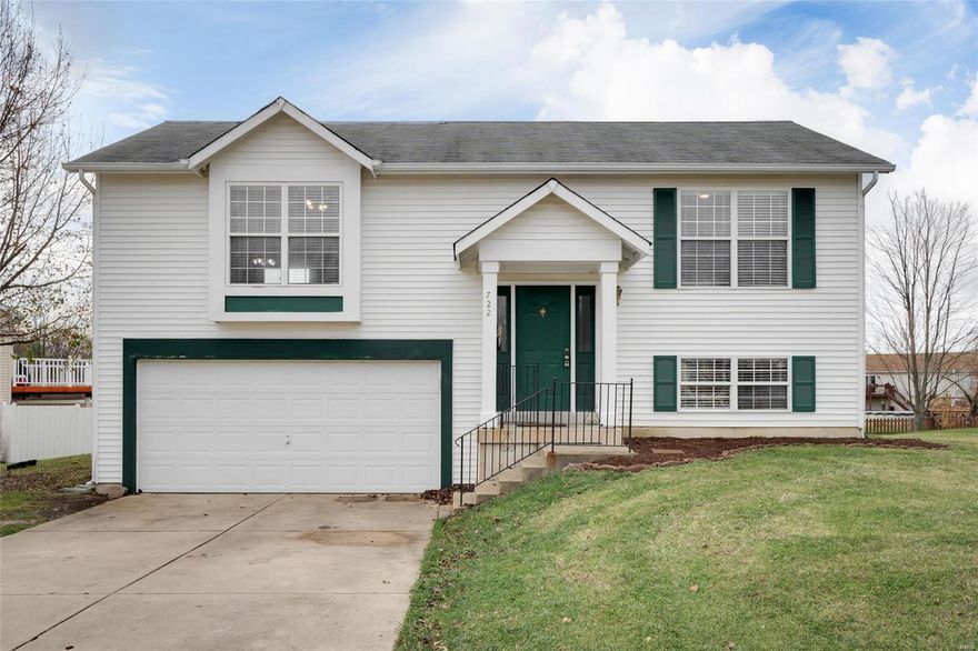 No Showings until the Open House on Sat. 11/28 at 1:00. Welcome to this well-maintained split-level home, conveniently located in the heart of Wentzville! Offering quick & easy access to major highways, shopping, restaurants, parks,GM plant & much more! Fresh paint throughout, vaulted ceiling in the living room giving that open concept feel, brand new kitchen appliances, this home is move in ready just in time to get settled in for the New Year! The oversized backyard offers a nice deck for grilling & entertaining your friends & family. Plenty of room for your out of town guests to stay over & have their very own privacy in the lower level walk out, fully equipped with an extra bedroom, living area & full bathroom. Hurry this home won't last long!