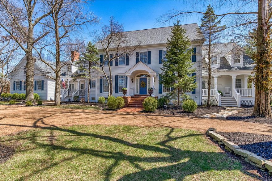 Spectacular updated 1.5 sty Town & Country home on secluded 1 acre lot with private driveway leading to house that offers great parking opportunities.  Inside finds a grand entrance hall befitting a home of this stature w/magnificent custom moldings; handsome den for a perfect get-away; formal dining rm; fabulous great rm w/2sty open cathedral beamed ceiling, fireplace w/built-ins, wet bar and wall of windows; large open updated chef's kitchen w/high-end appliances, granite counters, center island and breakfast bar; open breakfast rm w/bay window, open hearth rm w/cathedral ceiling, fireplace and built-ins; main floor laundry; luxurious main floor master suite w/newer master bath; four additional spacious bedrms and two baths on second floor;  refinished lower level in '16 w/large rec rm, media rm and bath.  Outside are numerous charming covered porches, spectacular freeform inground pool w/deck; large private fenced lot, 3 car garage and gorgeous landscaping.  Must see property! Additional Rooms: Mud Room