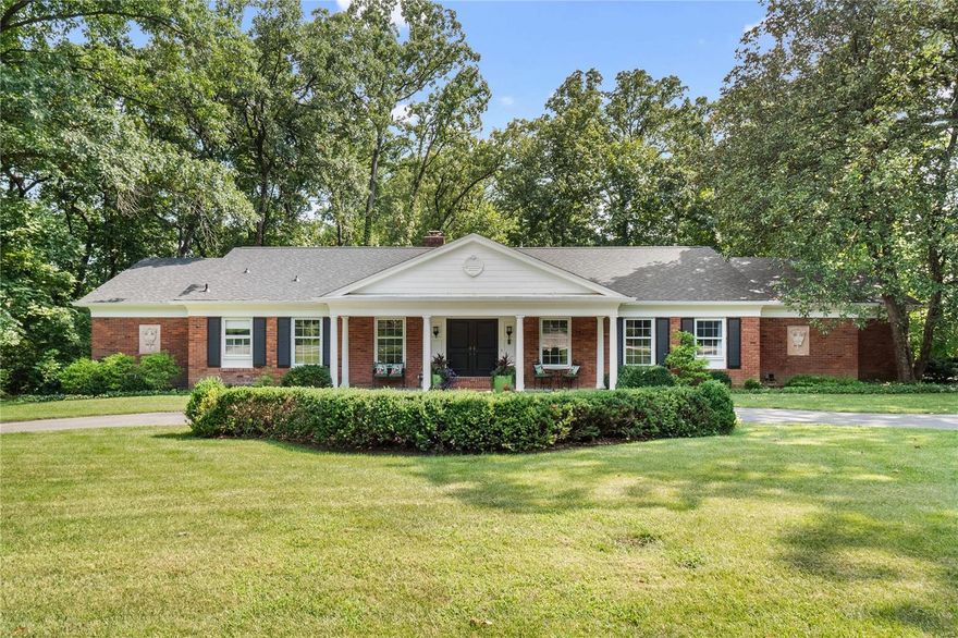 This exceptional updated ranch-style home offers a blend of modern elegance & classic charm. This immaculate residence boasts stunning curb appeal w/ a circle drive & a large, level front yard. The inviting living rm & dining rm set the tone for sophistication. The spacious great rm features a vaulted & beamed ceiling, a gas fireplace & a convenient wet bar. The kitchen is a dream, showcasing an oversized island, custom cabinets, stainless appliances & an eat-in area complete w/ a bay window seat. The primary suite features a generous bedrm w/ 3 closets & full bath w/ double sinks, a jetted tub & walk-in shower. 3 addtl bedrms, 2 full baths & a laundry rm complete the ML. The walk-out LL features a family rm w/ a fireplace, walk-behind wet bar, rec rm & half bath. The backyard is equally impressive, backing to trees & offering a gracious patio w/ a custom vaulted ceiling & an outdoor fireplace. This home provides a harmonious blend of indoor & outdoor living, making it a must-see!