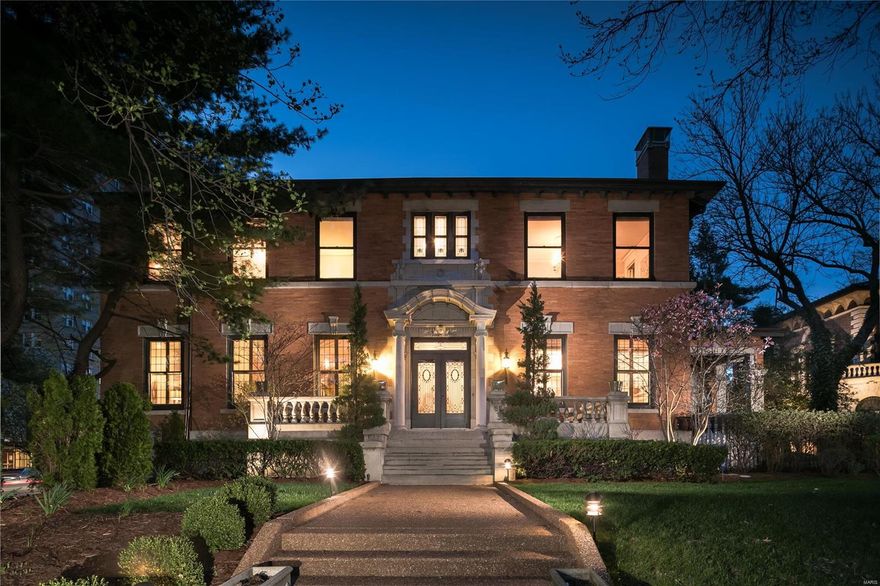 Opportunity to experience life from one of the City of St. Louis' most desirable gated streets, Westmoreland Place, adjacent to Forest Park, and walking distance to the vibrant Central West End, in a haven of striking homes rich in history and architectural detail, where  many of the city's most accomplished residents call home. 53 Westmoreland Place features a perfect balance of renovation and expanded spaces, while maintaining integrity of artisan details and craft of a bygone era. This gracious home abounds in elegant details with expansive ceilings, fine millwork, stained glass, and oversized windows. The eat-in kitchen opens to a hearth room, that steps out to a brick outdoor living space. The Master Suite enjoys a separate staircase and private laundry, sitting room, walk-in closet, and Juliet balcony. Also on 2nd level: 3 add'l bedrooms (one en-suite, and 2 with jack & jill bath), 2nd floor family room, and office/den. Fenced yard with electronic gated driveway. Additional Rooms: Mud Room