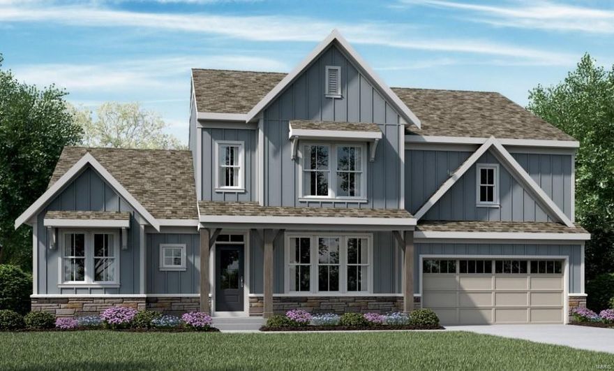 Stunning new Leland Western Craftsman plan by Fischer Homes in beautiful Streets of Caledonia featuring a welcoming covered front porch. Once inside you'll find a private dining room. Open and airy best describes this gorgeous home hardwood floors throughout the main living area. A beautiful furniture island kitchen with built-in stainless steel appliances, upgraded cabinetry with 42 inch uppers and soft close hinges, upgrade counters, HUGE walk-in pantry and breakfast room with gas fireplace and all open to the soaring 2 story family room with gas fireplace. Private study with french doors off living. 1st floor homeowners retreat with en suite that includes a double bowl vanity, garden tub, walk-in shower and walk-in closet. Upstairs bedrooms 2 & 3 share a centrally located hall bathroom and bedroom 4 has a private bathroom and all have walk-in closets. Large loft open to the family room and entry. Full basement with full bath rough-in, 2 bdrms, rec room and wet bar. 2 bay garage.