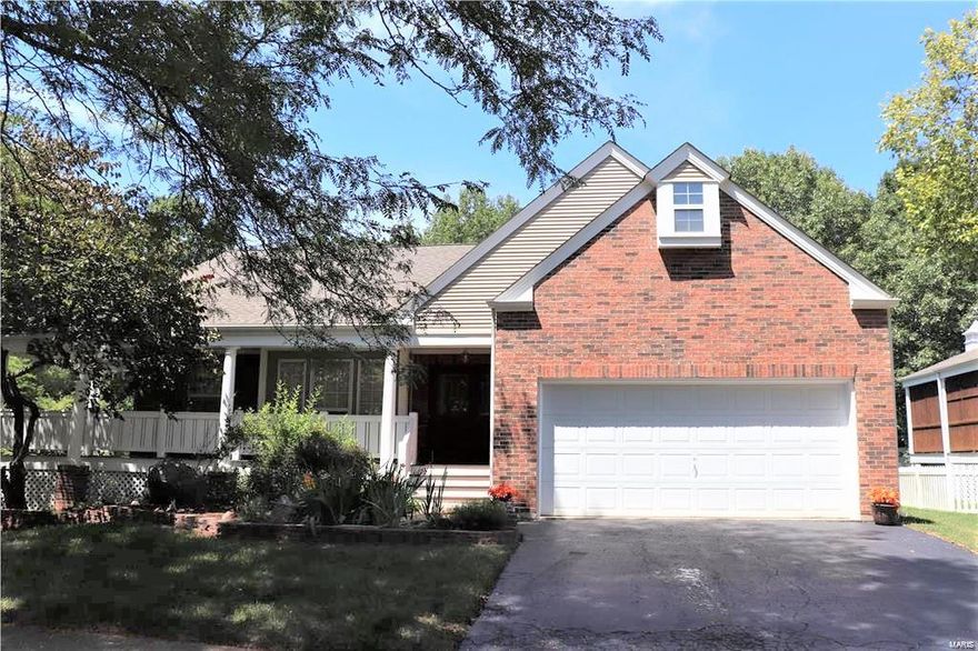 Beautiful Ranch home with 3/ bedroom 3 baths.Starting with the kitchen you have so much cabinet space and newer solid surface counters. Newer stainless double oven. Eat in kitchen has a sliding doors walking out on to a partial covered COMPOSITE deck,then open deck great for BBQs & Entertaining. Brand new stamped concrete patio and sidewalk leading  down to lower level of home,for additional entertainment area.The backyard is not ordinary its extraordinary beautiful with trees and flowers and backs to a wooded area for privacy. You have a country feel right in the middle of Ballwin. Master bedroom suite will accommodate a king size bedroom set.The master bath is large and has a claw foot tub for a unique feel ,separate shower for convenience. Great Room with wood burning fireplace Basement has office /den area and family room w/fireplace. Also large enough area for a pool table it you like. A built in bar for entertaining.Be a great space in laws quarters if need.Home warranty included Additional Rooms: Mud Room