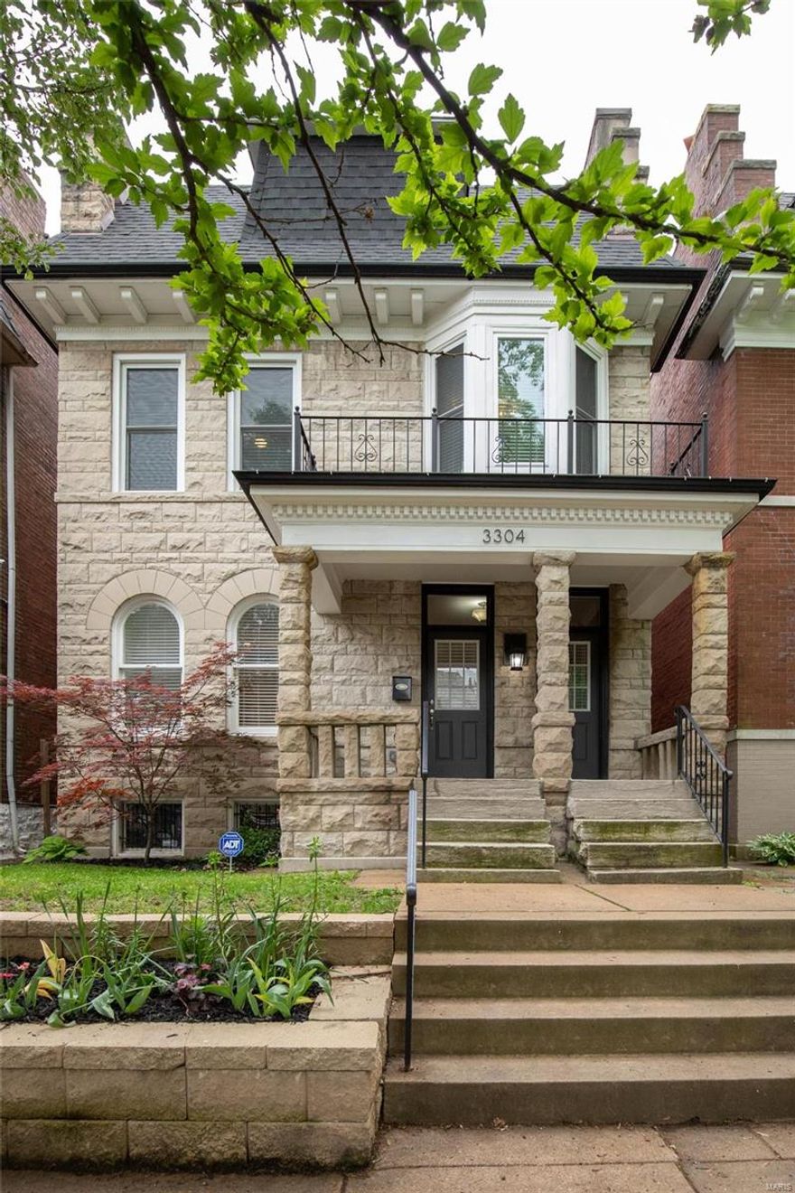Walking to the diverse restaurants and cultural attractions of South Grand, annual neighborhood block parties and enjoying Halloween festivities with neighbors is a little taste of the fun life that awaits you at 3304 Halliday Avenue.  Located on one of the prettiest streets in Tower Grove East you will find this stately limestone clad city home.  Once inside you will feel right at home in this comfortable open living space.  Each room on the first floor opens to one another and are each defined by unique architectural details such as fireplaces and exposed brick.  Enjoy summer nights in the back yard from one of two decks.  Relax upstairs in the tranquil master suite and luxurious spa bath.  Four bedrooms in total, a main floor laundry room and secured covered parking for two cars make this home the total package for your next chapter in life!  Showings begin this coming Saturday, May the 23rd at 12:00 noon.  Come have a look!